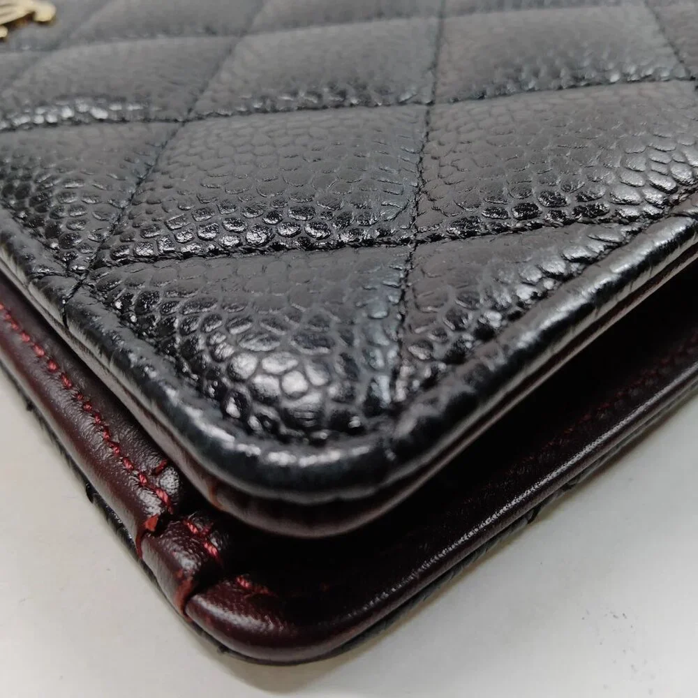 Authentic Chanel Long Wallet Black Caviar Skin mn480-020626 - Picture 4 of 9